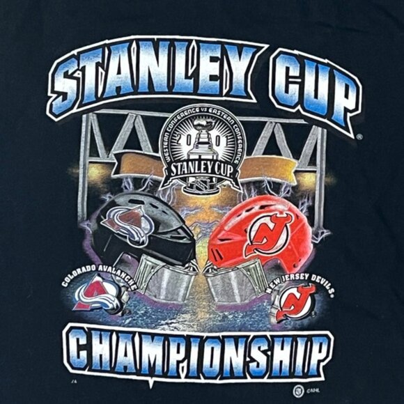 New Jersey Devils Stanley Cup 2001 Champions Ice Hockey tshirt NJ Devils Jersey - Picture 2 of 3